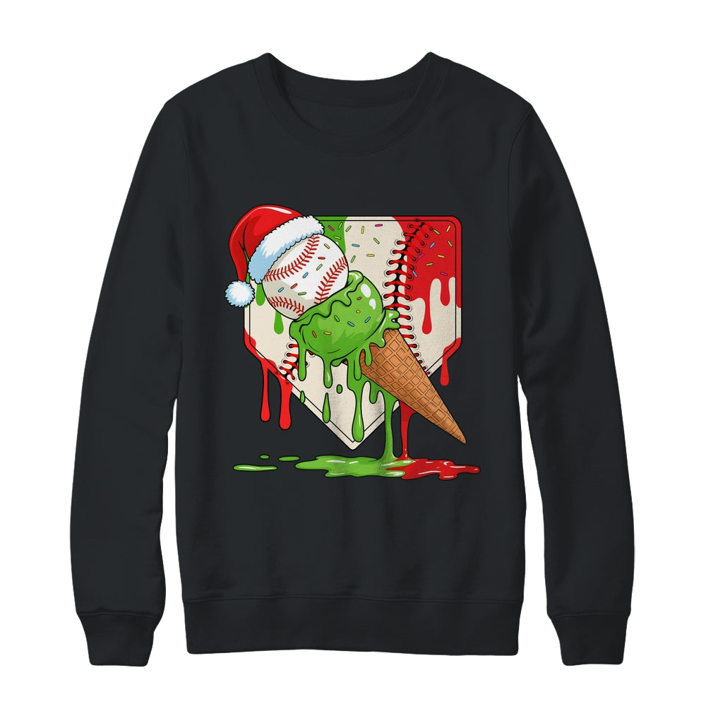 Santa Sports Ice Baseball Christmas Xmas Kid Men Boys Shirt & Sweatshirt | siriusteestore