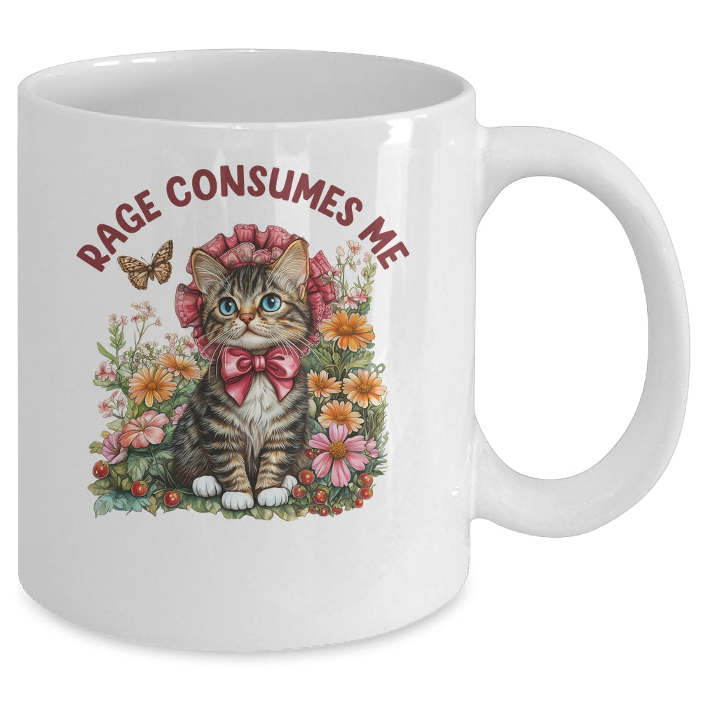 Sarcastic Cat Meme Rage Consumes Me Funny Cat Meme Men Women Mug | siriusteestore