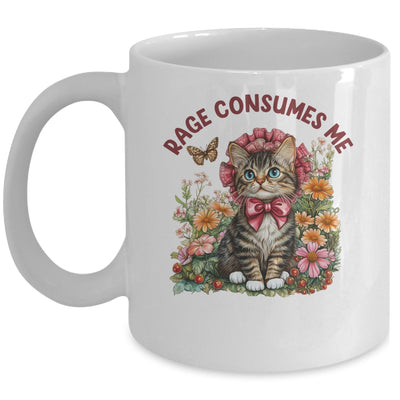 Sarcastic Cat Meme Rage Consumes Me Funny Cat Meme Men Women Mug | siriusteestore