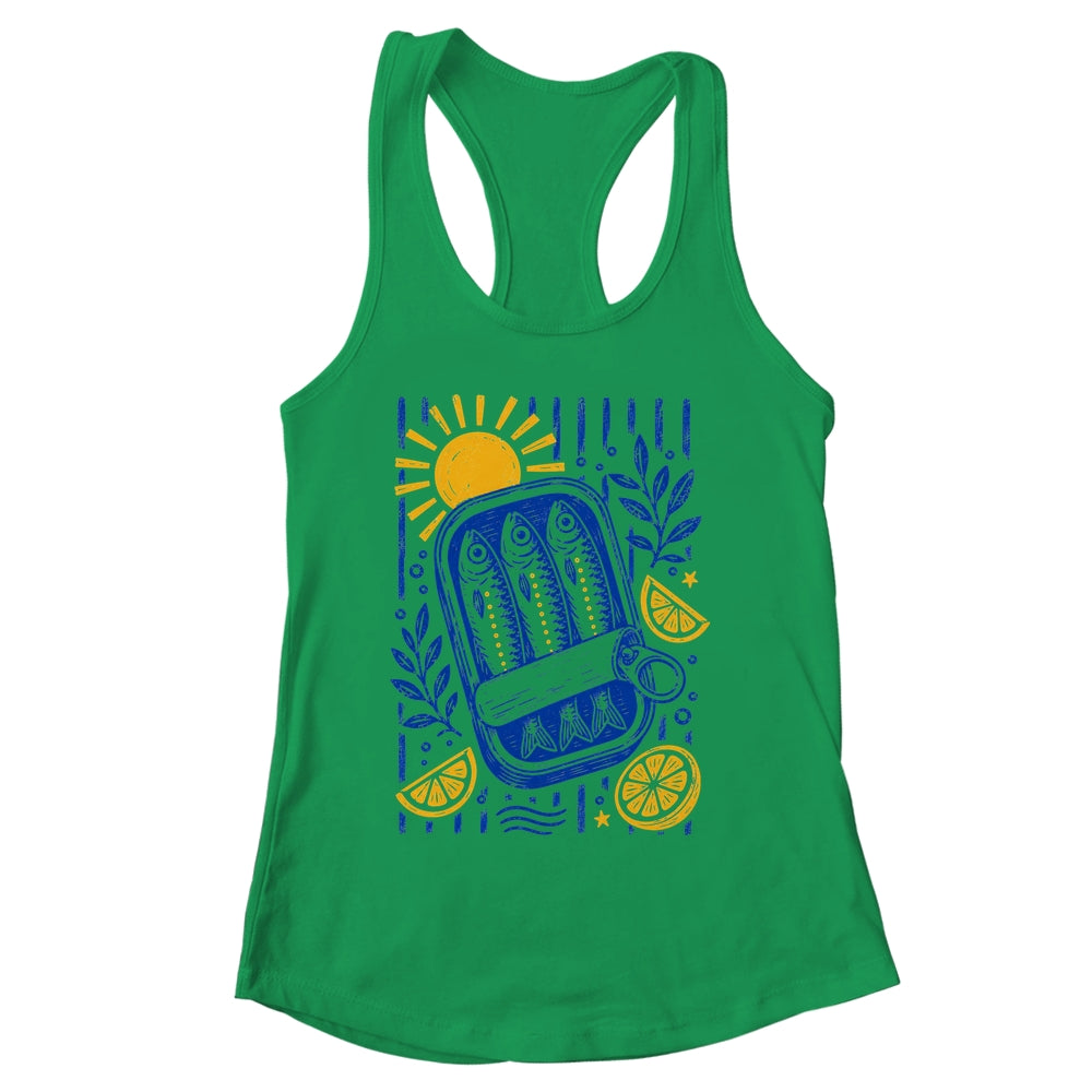 Sardine Coastal Graphic Women Summer Beach Vacation Fish Shirt & Tank Top | siriusteestore