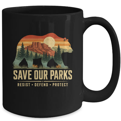 Save Our Parks Bear Nature Resist Defend Protect Outdoor Mug | siriusteestore