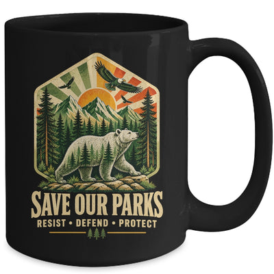 Save Our Parks Nature Hiking Camping Outdoor Vintage Graphic Mug | siriusteestore
