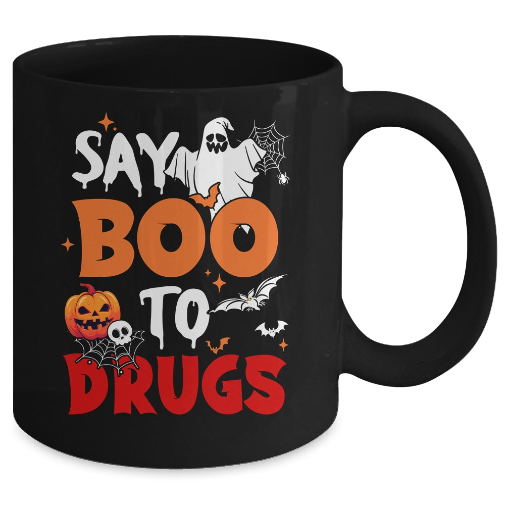 Say Boo To Drugs Red Ribbon Week Awareness Funny Halloween Mug | siriusteestore