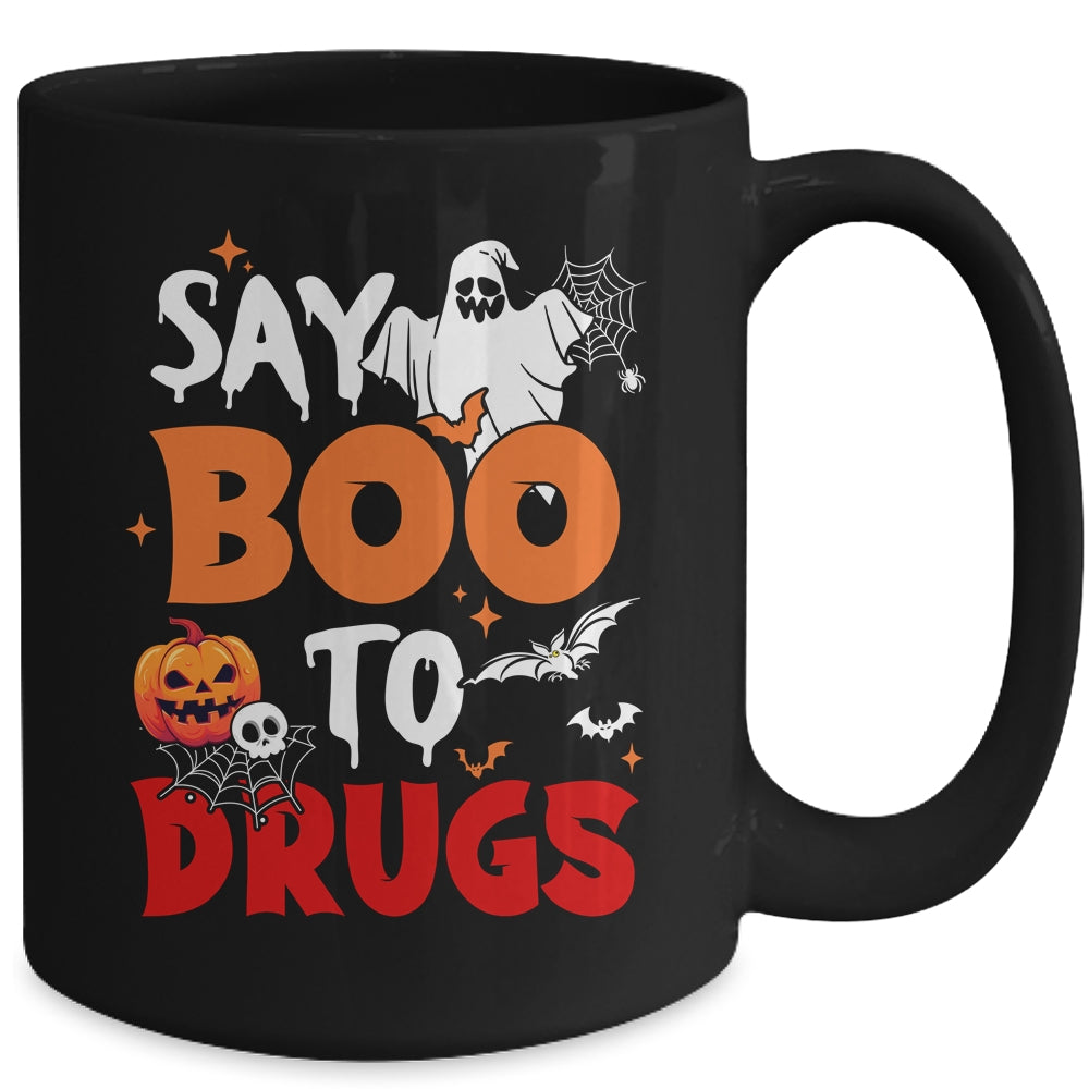 Say Boo To Drugs Red Ribbon Week Awareness Funny Halloween Mug | siriusteestore