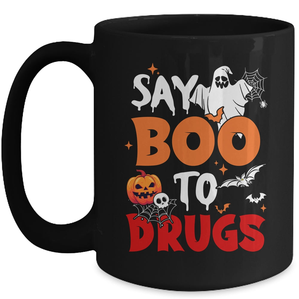 Say Boo To Drugs Red Ribbon Week Awareness Funny Halloween Mug | siriusteestore