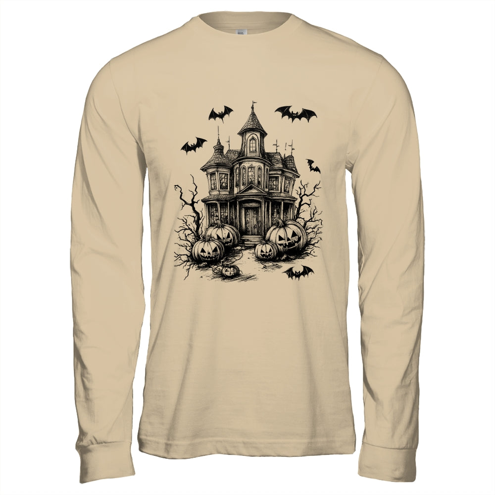 Scary Halloween House Spooky Season Bats Pumpkins Costume Shirt & Hoodie | siriusteestore