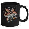 Scary Skeleton Riding Dinosaur T-Rex Halloween Pumpkin Mug | siriusteestore