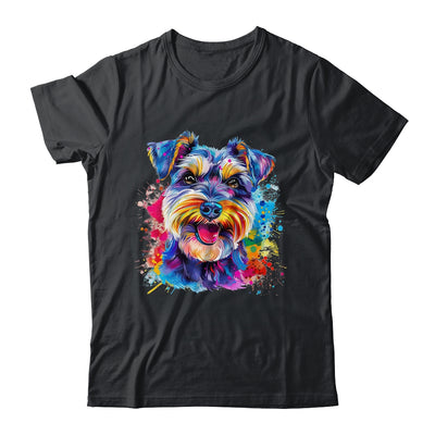 Schnauzer Mom Lover Puppy Dog Watercolor Tie Dye Painting Shirt & Tank Top | siriusteestore