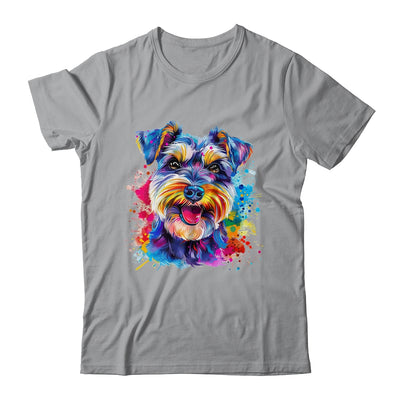 Schnauzer Mom Lover Puppy Dog Watercolor Tie Dye Painting Shirt & Tank Top | siriusteestore