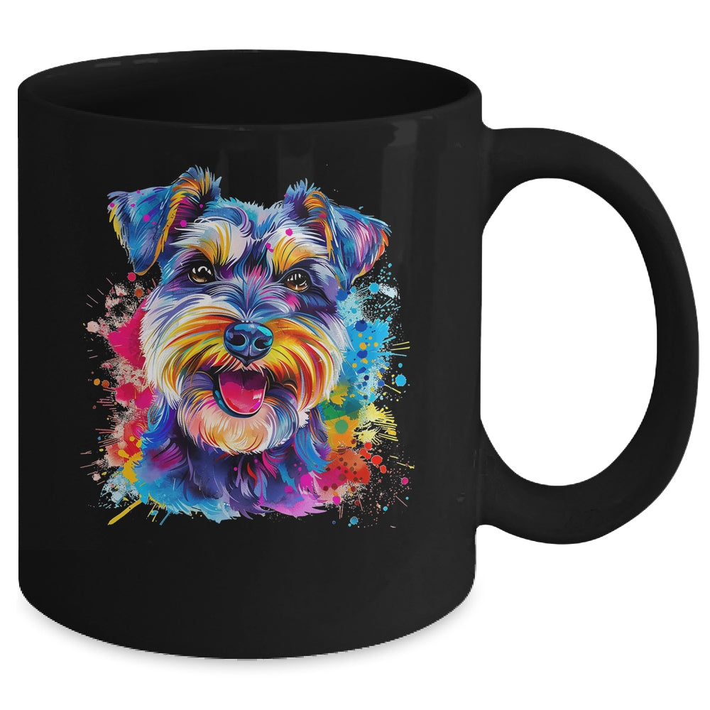 Schnauzer Mom Lover Puppy Dog Watercolor Tie Dye Painting Mug | siriusteestore