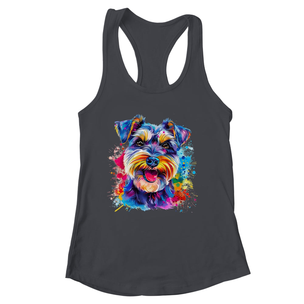 Schnauzer Mom Lover Puppy Dog Watercolor Tie Dye Painting Shirt & Tank Top | siriusteestore