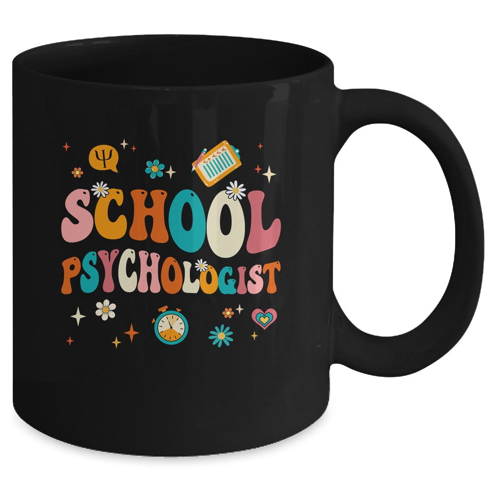 School Psychologist Retro Groovy Psychology Teacher Mug | siriusteestore