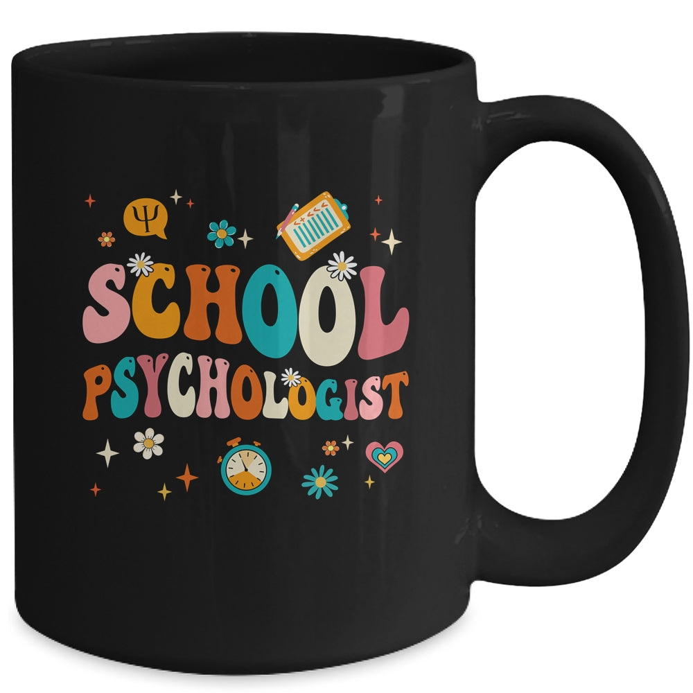School Psychologist Retro Groovy Psychology Teacher Mug | siriusteestore