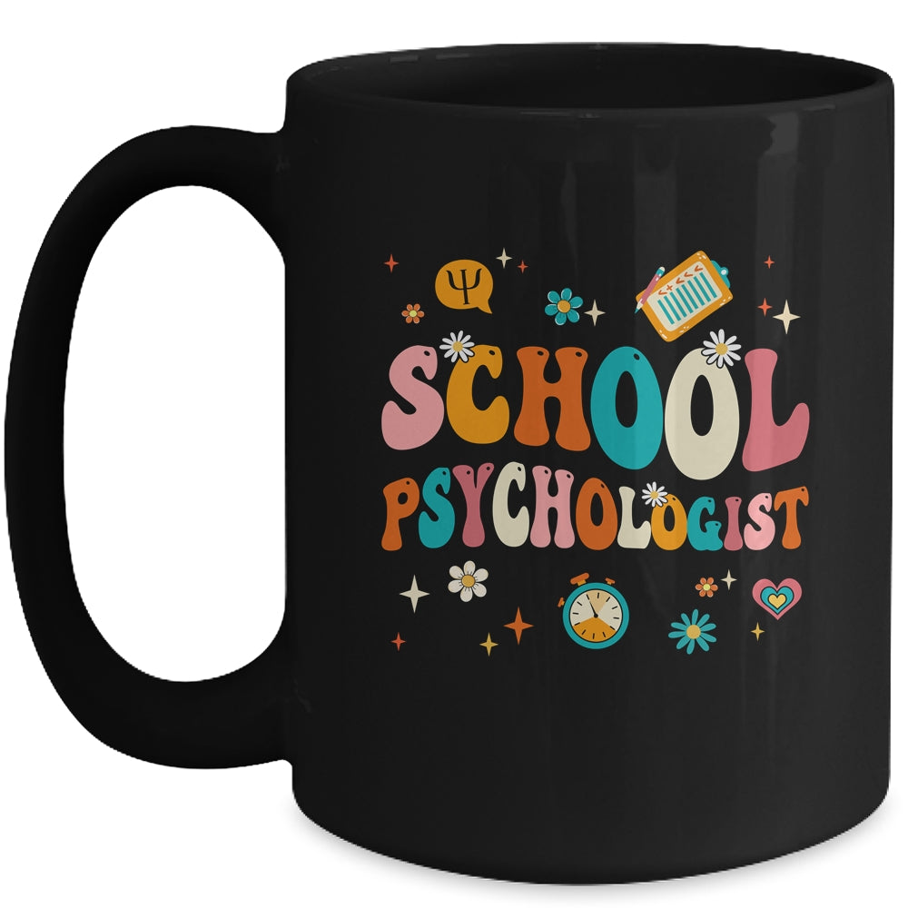 School Psychologist Retro Groovy Psychology Teacher Mug | siriusteestore