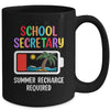 School Secretary Summer Recharge Required Last Day Of School Mug | siriusteestore