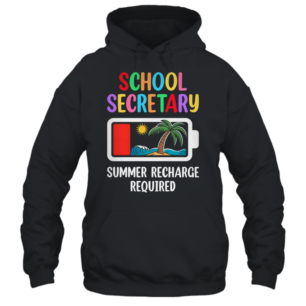 School Secretary Summer Recharge Required Last Day Of School Shirt & Tank Top | siriusteestore