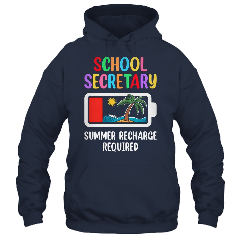 School Secretary Summer Recharge Required Last Day Of School Shirt & Tank Top | siriusteestore