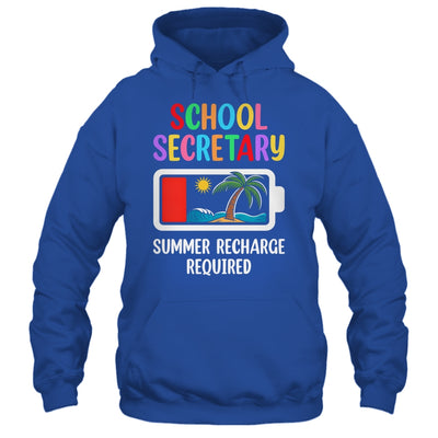 School Secretary Summer Recharge Required Last Day Of School Shirt & Tank Top | siriusteestore