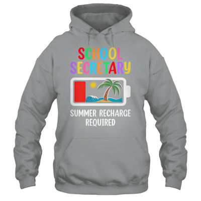 School Secretary Summer Recharge Required Last Day Of School Shirt & Tank Top | siriusteestore