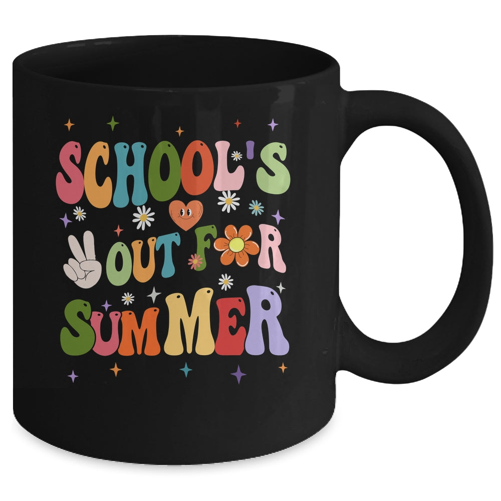 School's Out For Summer Graduation Teacher Kids Retro Groovy Mug | siriusteestore