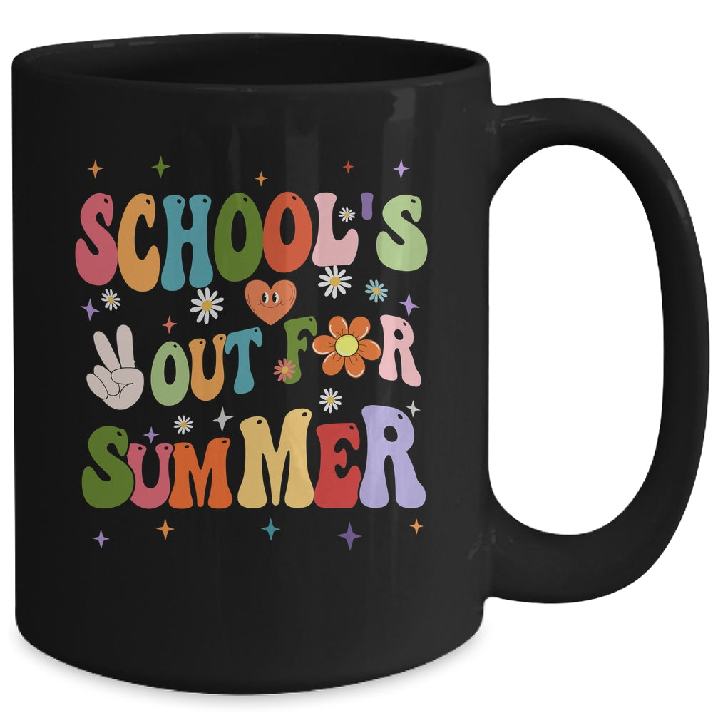 School's Out For Summer Graduation Teacher Kids Retro Groovy Mug | siriusteestore