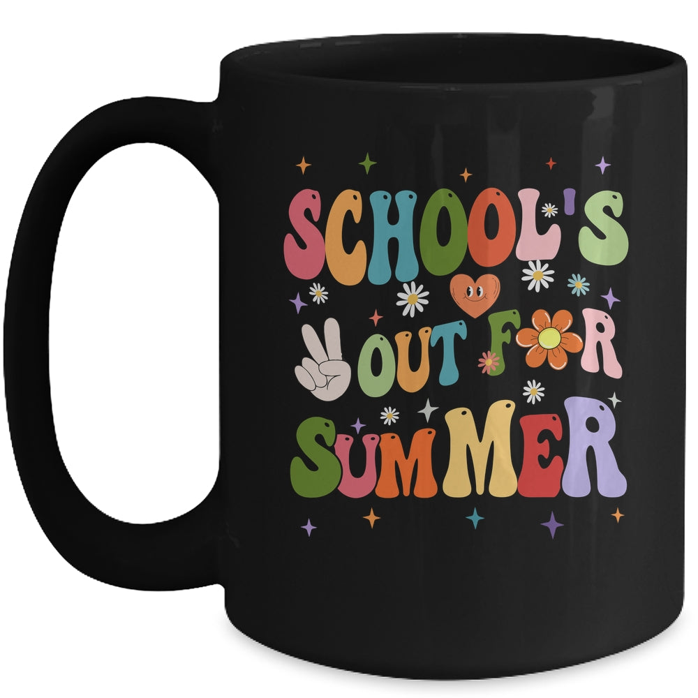 School's Out For Summer Graduation Teacher Kids Retro Groovy Mug | siriusteestore