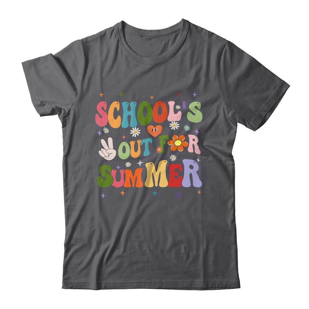 School's Out For Summer Graduation Teacher Kids Retro Groovy Shirt & Hoodie | siriusteestore