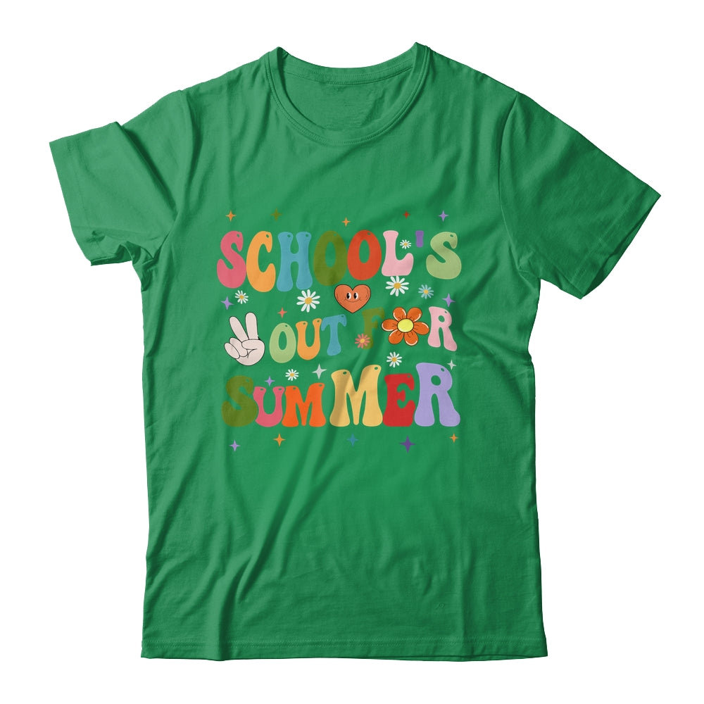 School's Out For Summer Graduation Teacher Kids Retro Groovy Shirt & Hoodie | siriusteestore