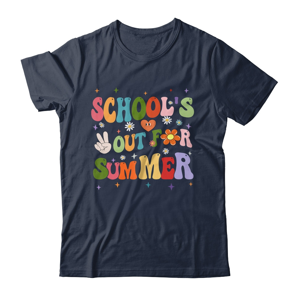 School's Out For Summer Graduation Teacher Kids Retro Groovy Shirt & Hoodie | siriusteestore