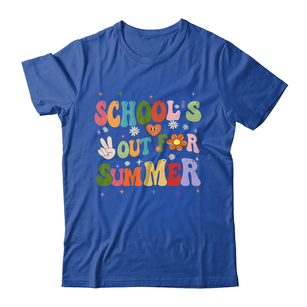School's Out For Summer Graduation Teacher Kids Retro Groovy Shirt & Hoodie | siriusteestore