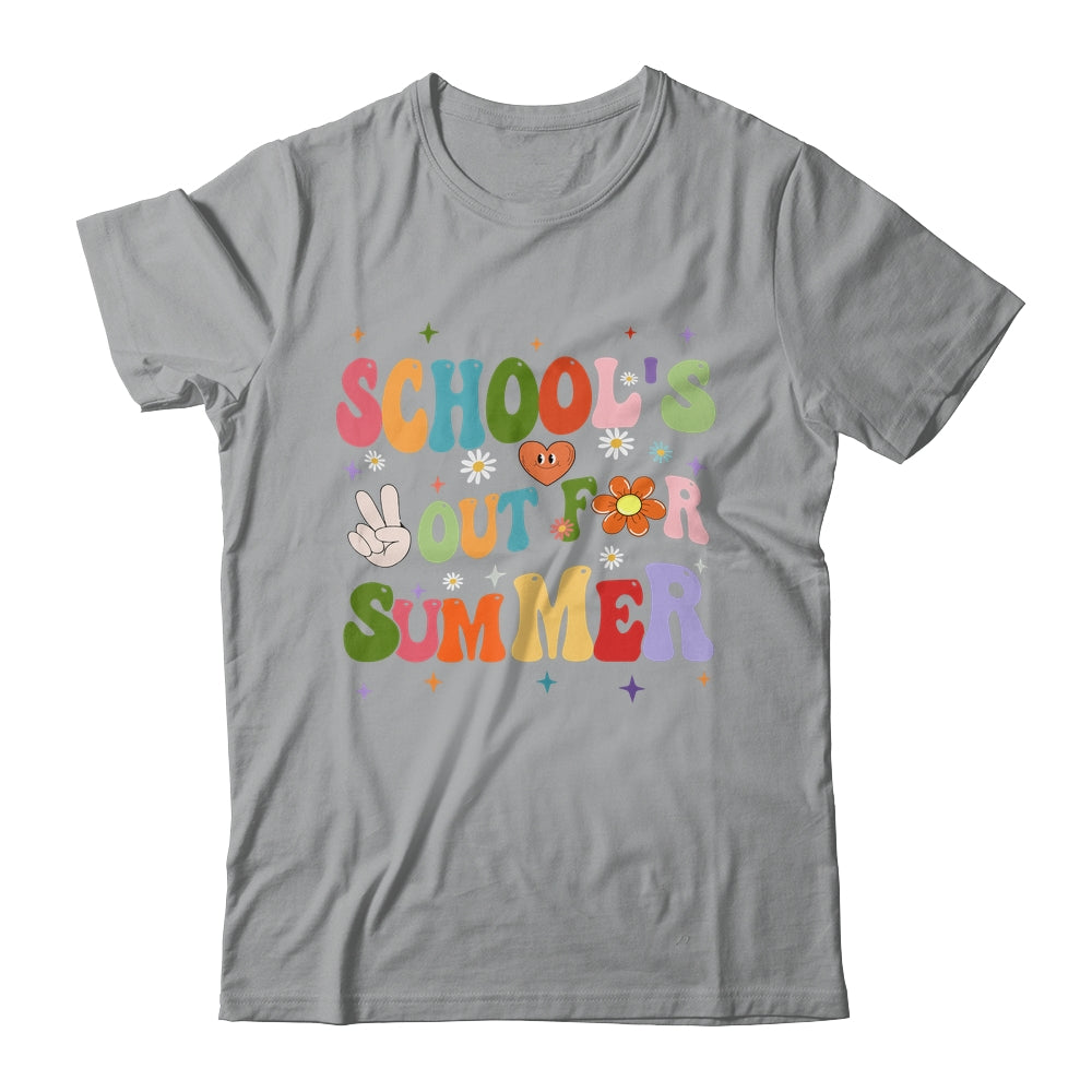 School's Out For Summer Graduation Teacher Kids Retro Groovy Shirt & Hoodie | siriusteestore