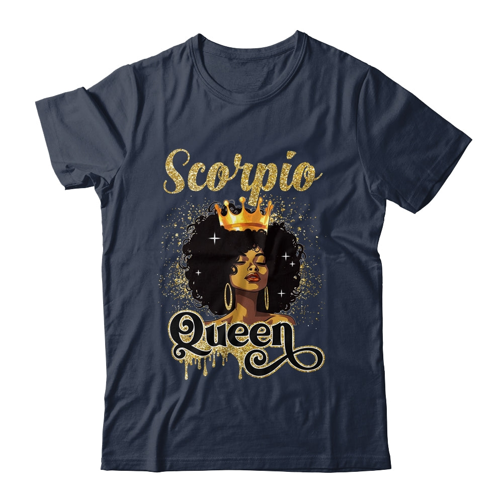 Scorpio Queen Birthday Afro Girls Black Zodiac Birthday Shirt & Tank Top | siriusteestore