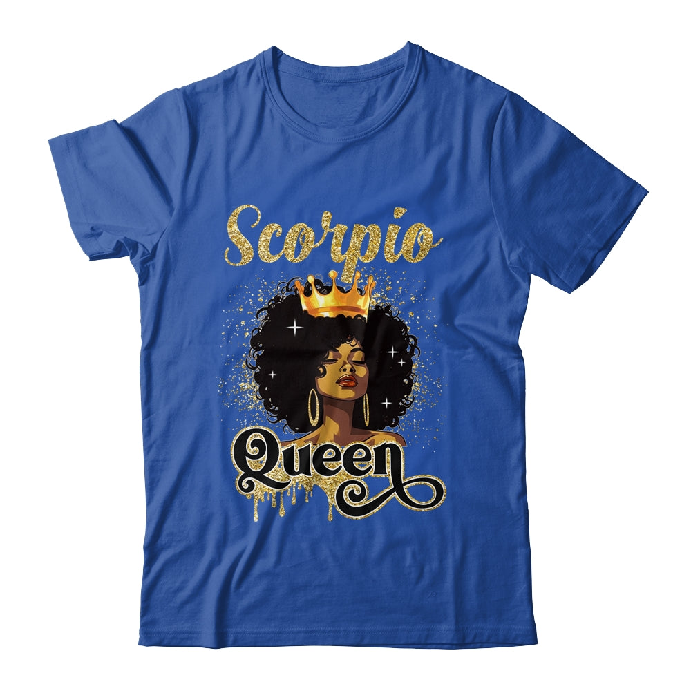 Scorpio Queen Birthday Afro Girls Black Zodiac Birthday Shirt & Tank Top | siriusteestore