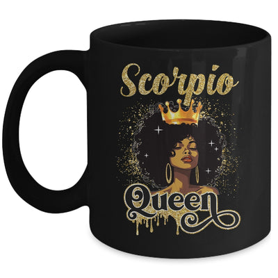 Scorpio Queen Birthday Afro Girls Black Zodiac Birthday Mug | siriusteestore