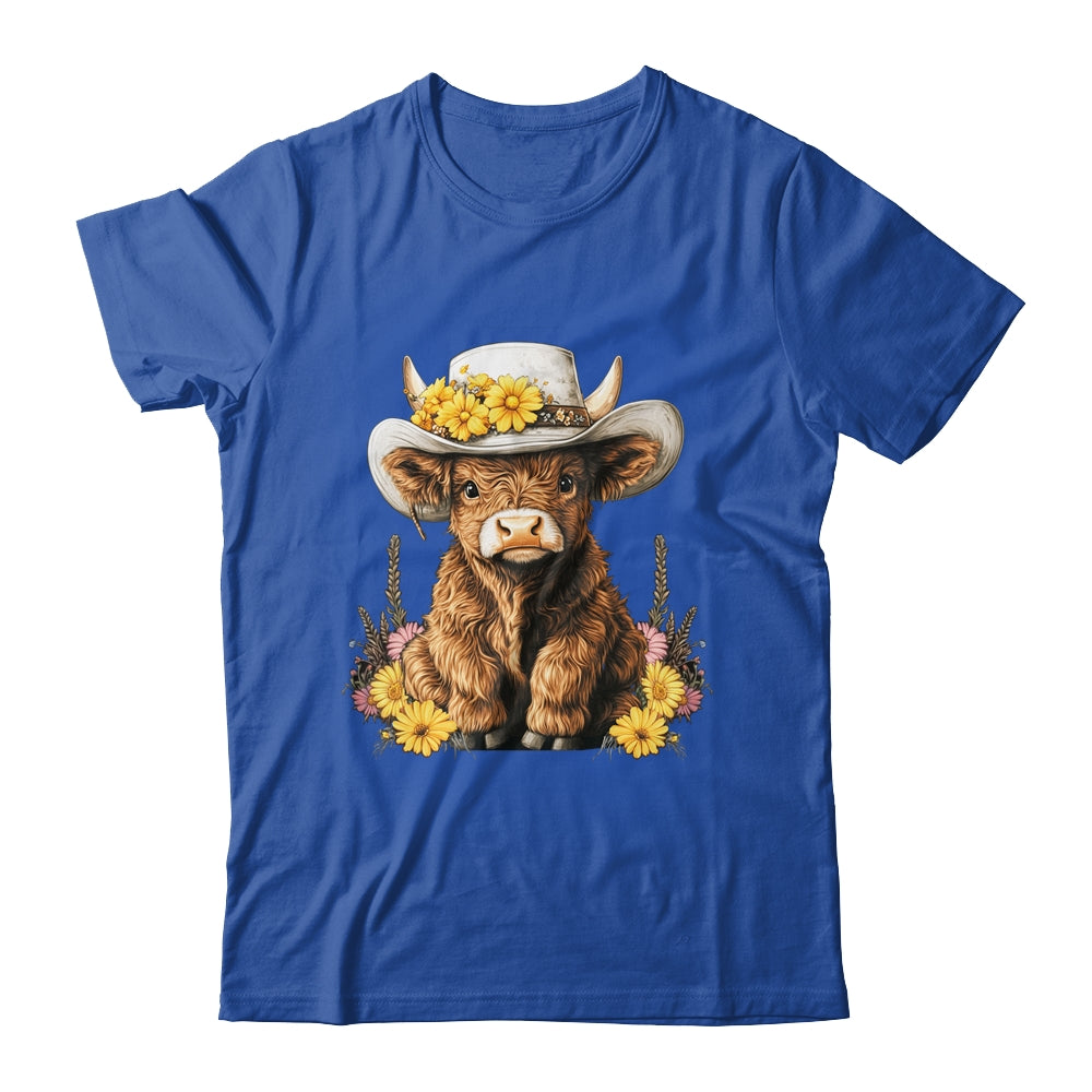 Scottish Cute Highland Cow Cattle Hairy Cow Flowers Women Shirt & Tank Top | siriusteestore