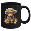 Scottish Cute Highland Cow Cattle Hairy Cow Flowers Women Mug | siriusteestore
