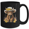Scottish Cute Highland Cow Cattle Hairy Cow Flowers Women Mug | siriusteestore