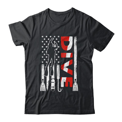 Scuba Diving For Men Women Scuba Diving American Flag Shirt & Hoodie | siriusteestore