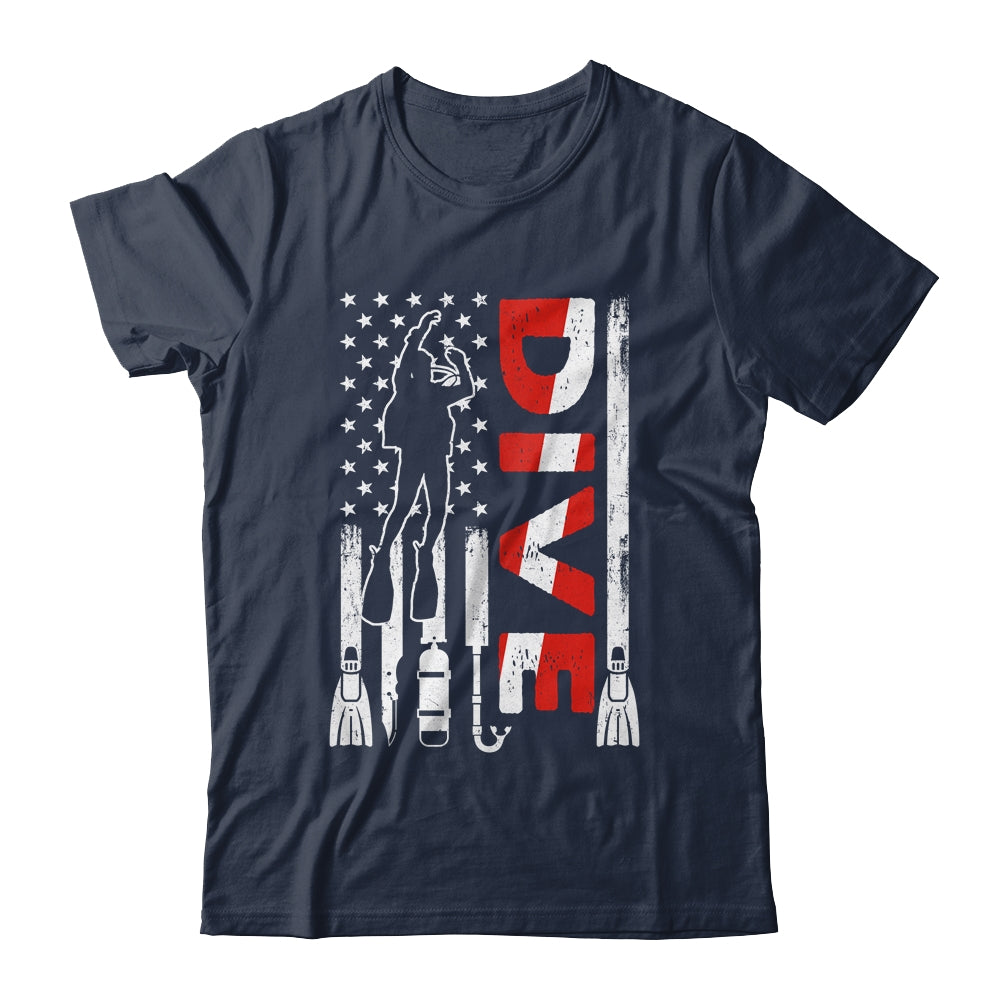 Scuba Diving For Men Women Scuba Diving American Flag Shirt & Hoodie | siriusteestore
