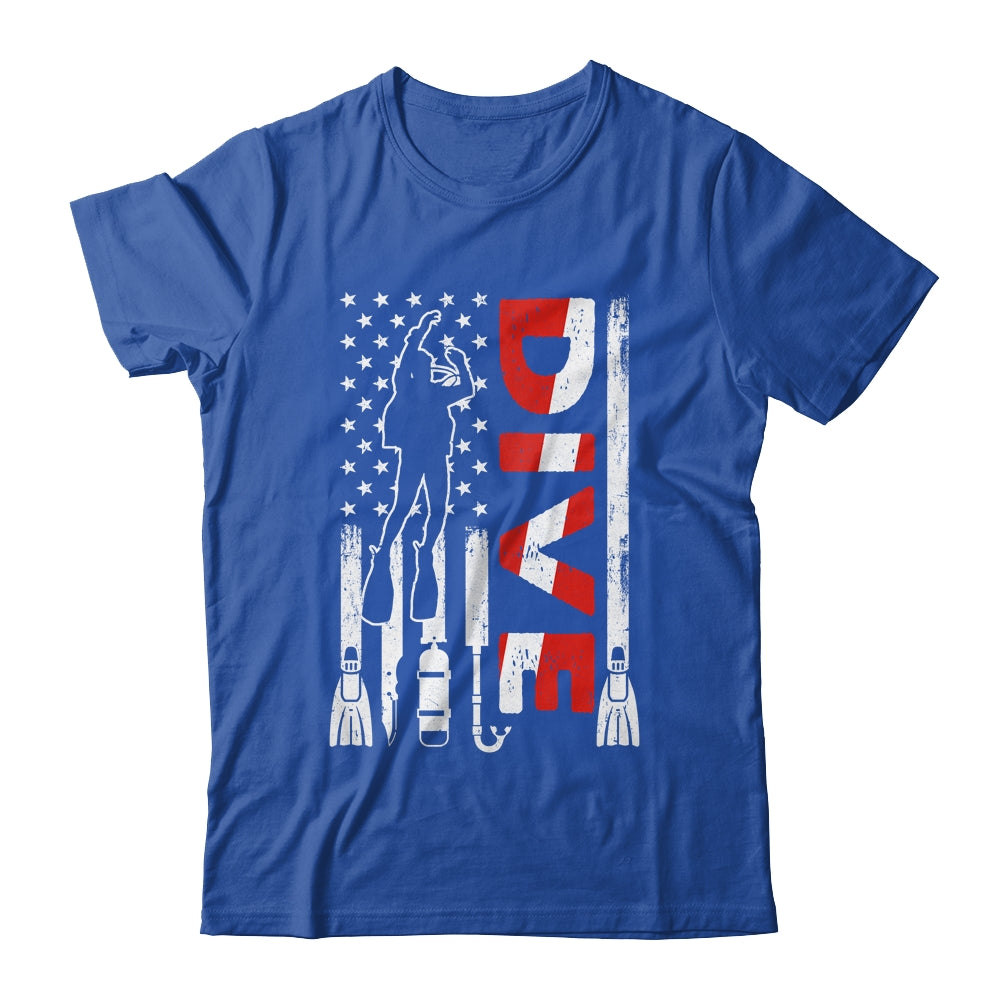 Scuba Diving For Men Women Scuba Diving American Flag Shirt & Hoodie | siriusteestore