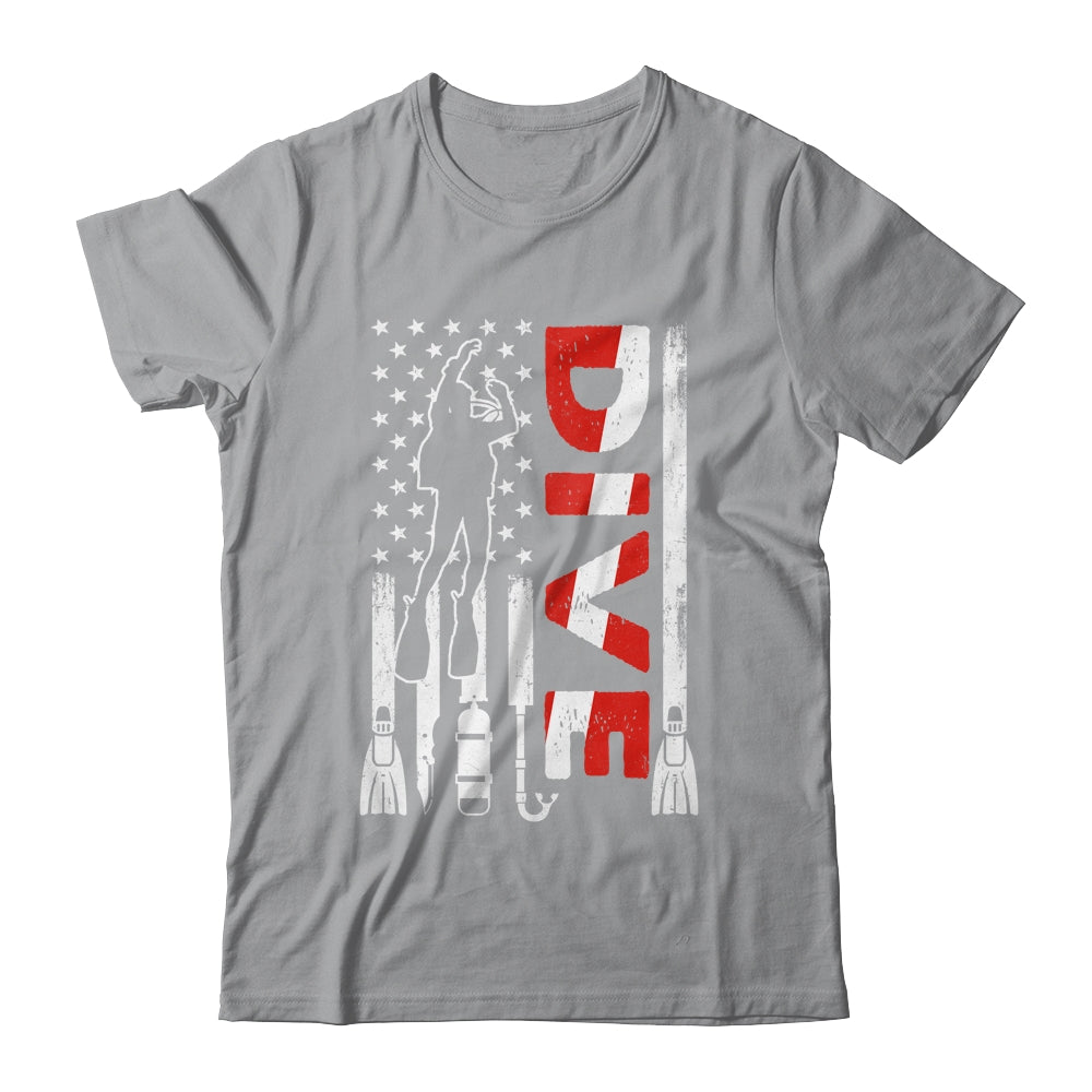 Scuba Diving For Men Women Scuba Diving American Flag Shirt & Hoodie | siriusteestore