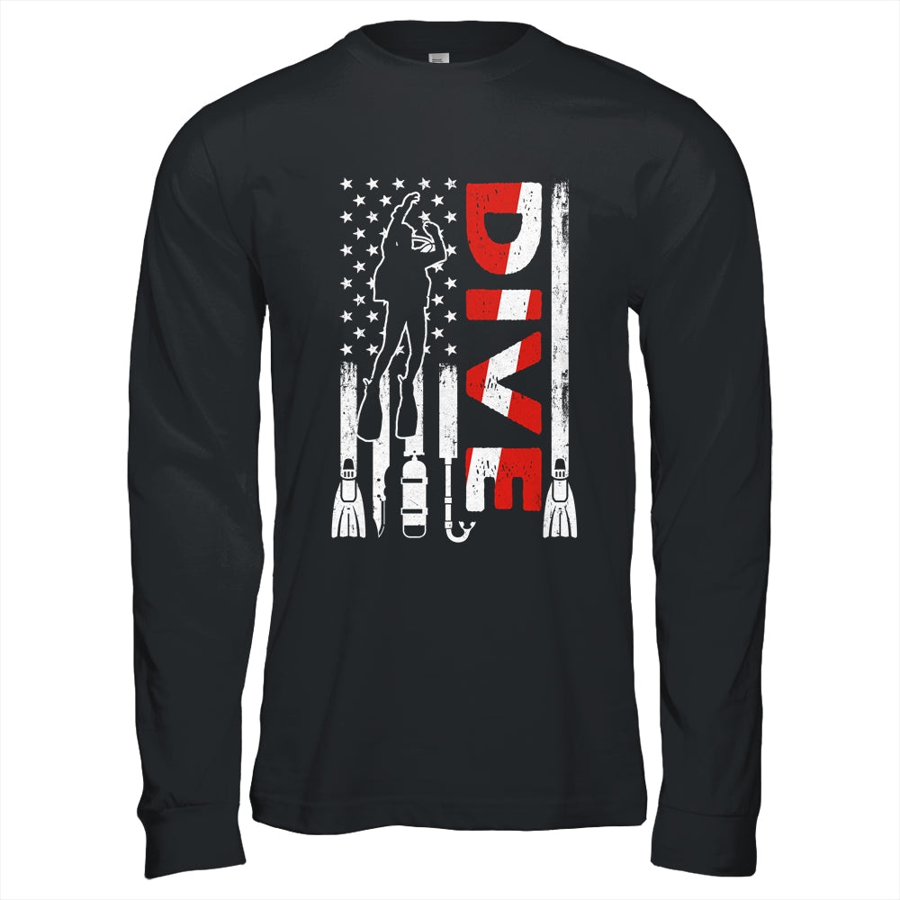 Scuba Diving For Men Women Scuba Diving American Flag Shirt & Hoodie | siriusteestore