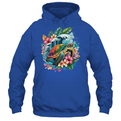 Sea Turtle Summer Vacation Ocean Tropical Flowers Hawaii Shirt & Tank Top | siriusteestore
