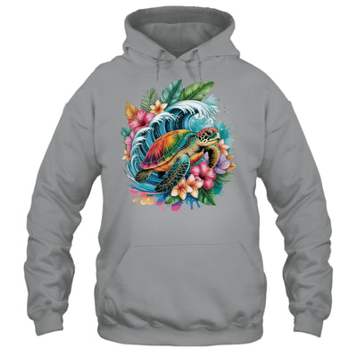 Sea Turtle Summer Vacation Ocean Tropical Flowers Hawaii Shirt & Tank Top | siriusteestore