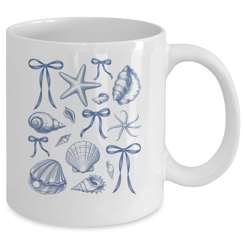 Seashell Coquette Bow Hawaii Beach Summer Vacation Family Mug | siriusteestore