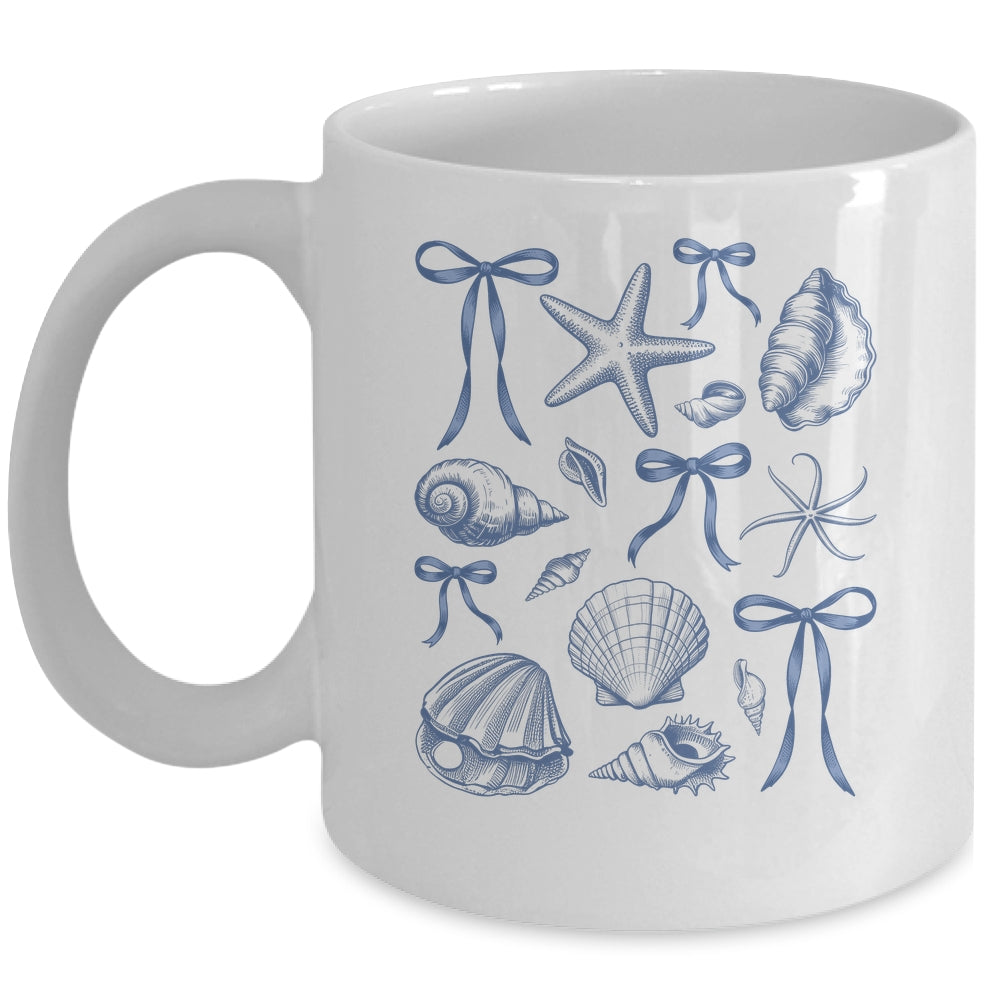 Seashell Coquette Bow Hawaii Beach Summer Vacation Family Mug | siriusteestore
