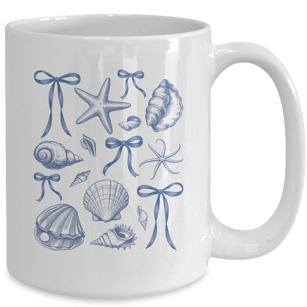 Seashell Coquette Bow Hawaii Beach Summer Vacation Family Mug | siriusteestore