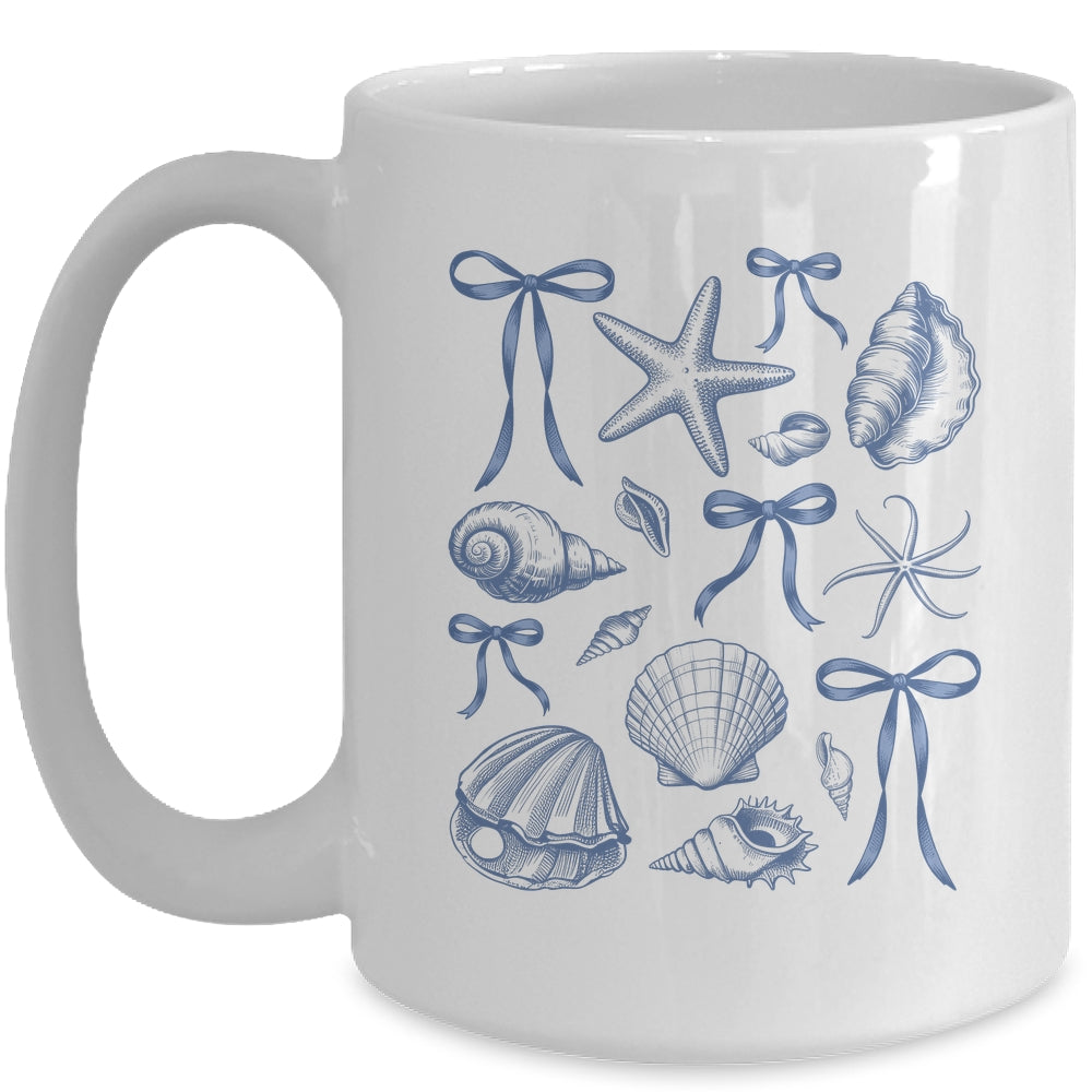 Seashell Coquette Bow Hawaii Beach Summer Vacation Family Mug | siriusteestore