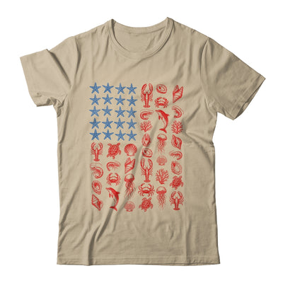 Seashell USA Flag 4Th Of July Men Women Kids Summer Coastal Shirt & Tank Top | siriusteestore