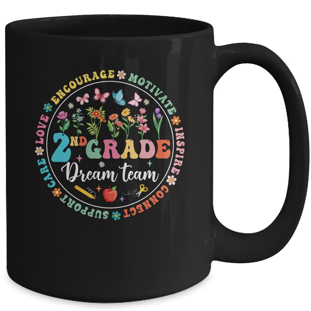 Second Grade Dream Team Back To School Teacher Flower Mug | siriusteestore